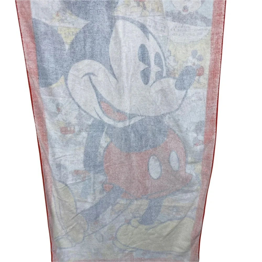 Vintage Disney Mickey Mouse Cartoon Beach Towel Minnie Goofy Donald Duck 40”x56”